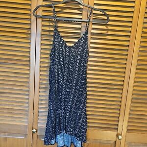 Mimi Chica Navy and White Patterned Swim Coverup